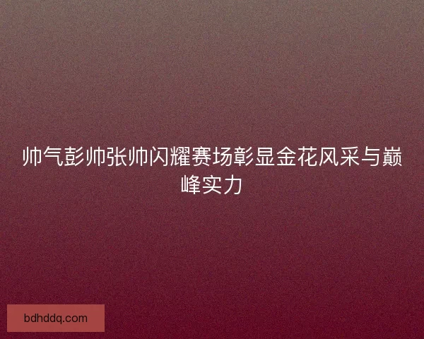 帅气彭帅张帅闪耀赛场彰显金花风采与巅峰实力